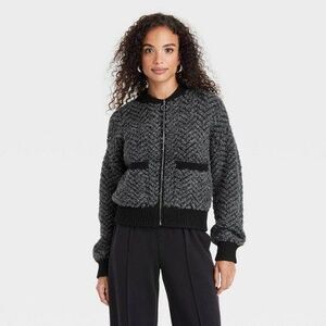 A New Day - Women's Lady Bomber Jacket - A New Day Charcoal S Charcoal